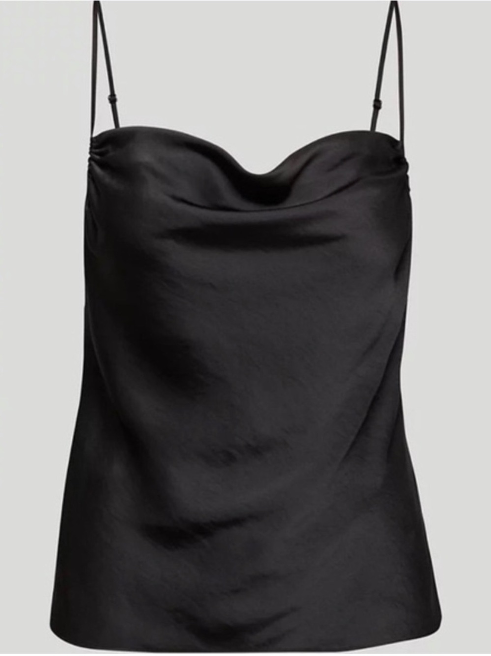 Wilfred Black Satin Cowl Neck Camisole